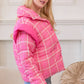 Puffer Jacket With Shoulder Ruffle Detail