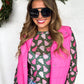 Pink Pines Holiday Mesh Long Sleeve Top