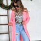 Pink Pines Holiday Mesh Long Sleeve Top