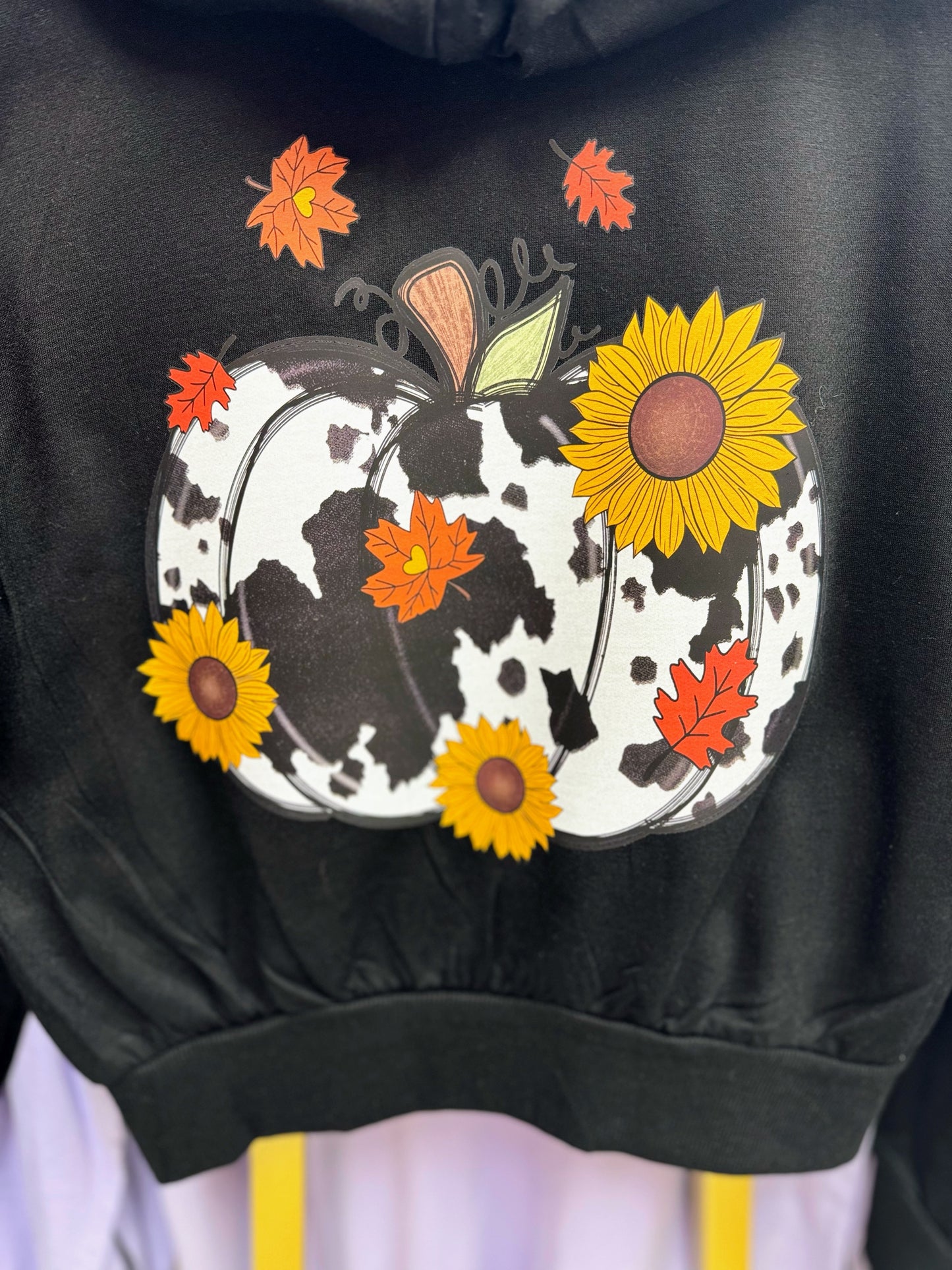 Cow Pumpkin Black Fleece Zip