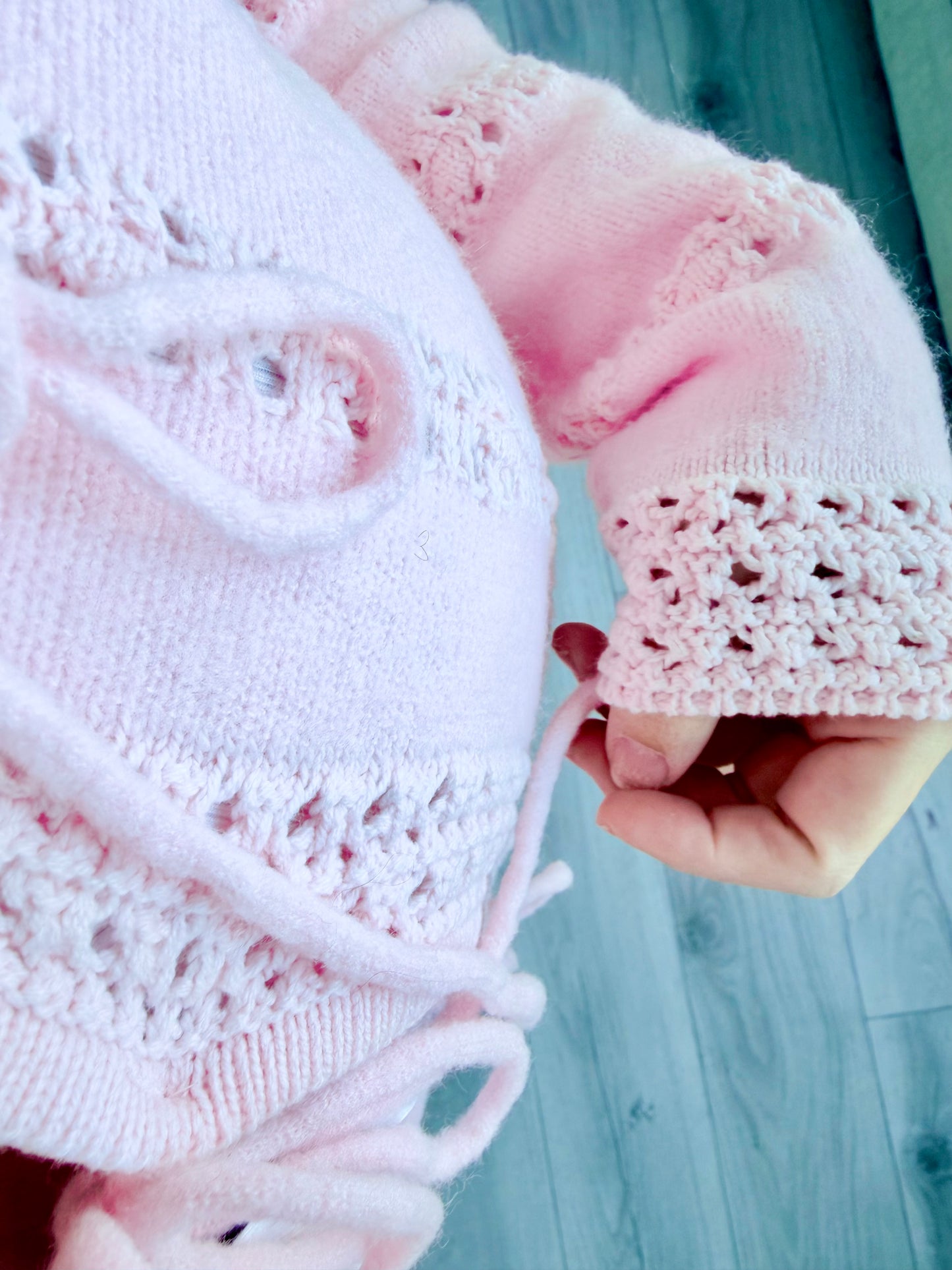 Petal Lace-Up Knit Cardigan 🌸