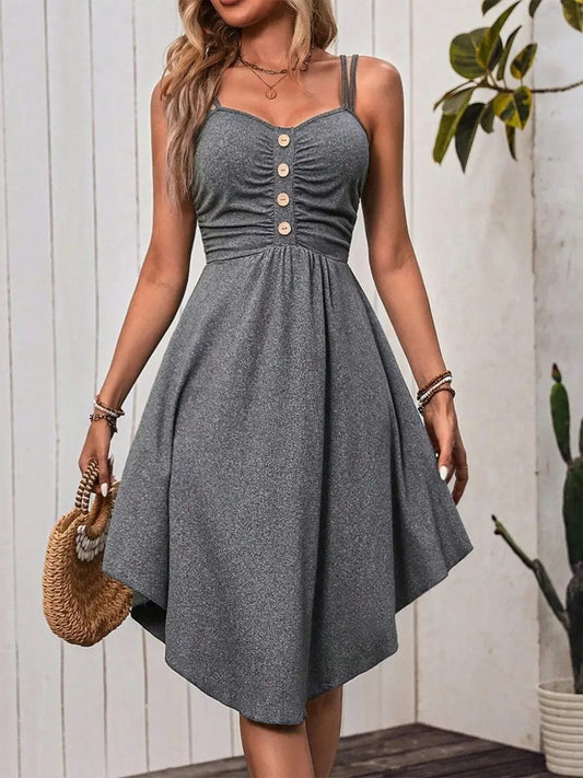 GREY V SHAPED DRESS