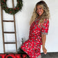 Candy Cane Leopard Christmas Luxe Jammies