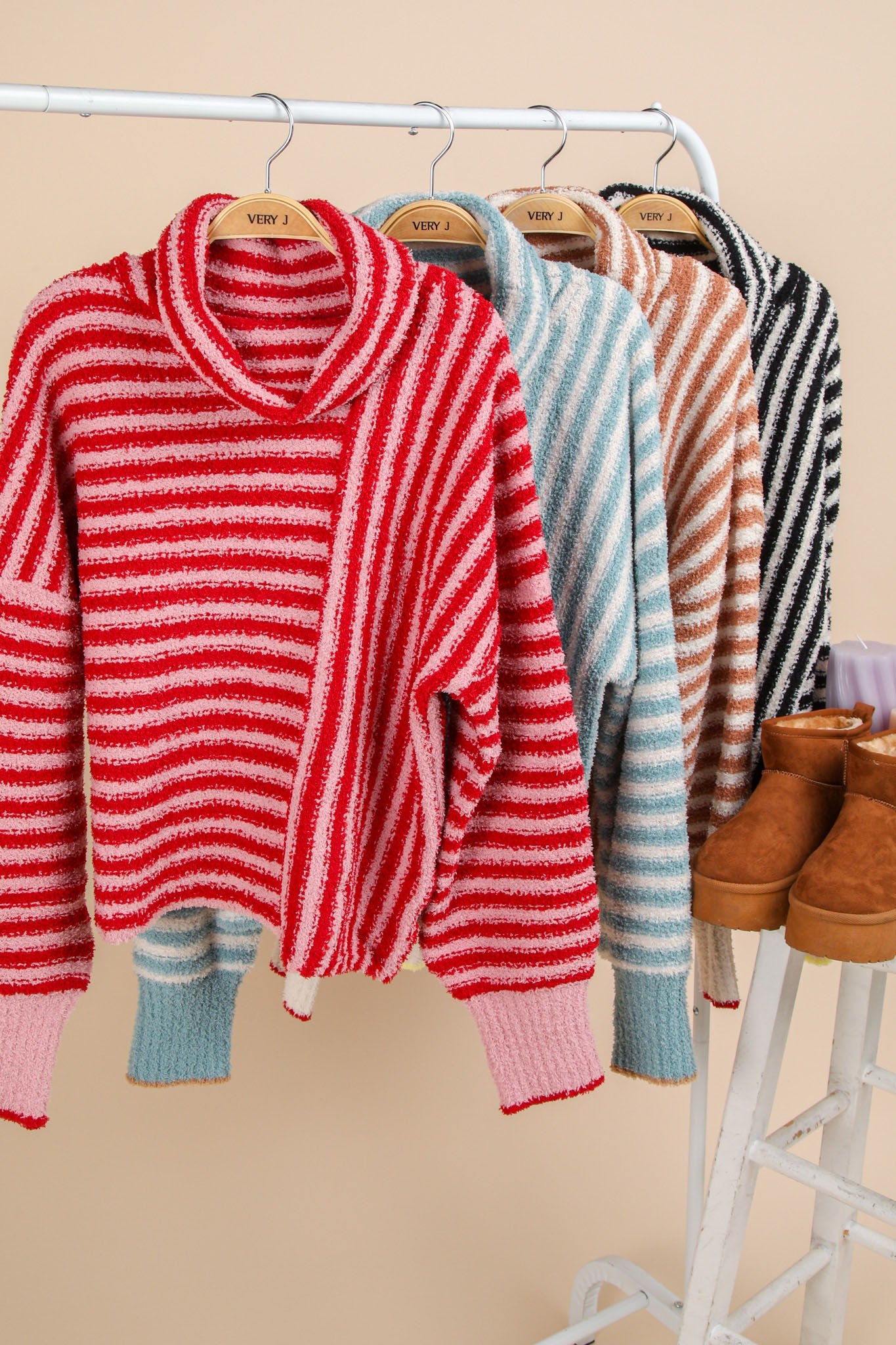 Striped Fuzzy Sweater