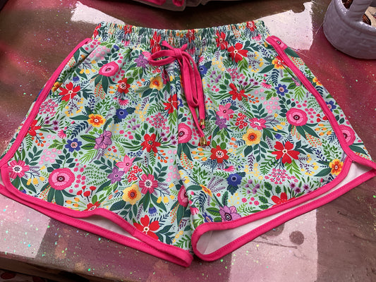 Ada’s Signature Shorts-Mint Floral