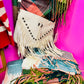 White Leather Hobo Fringe Crossbody Tassel Purse
