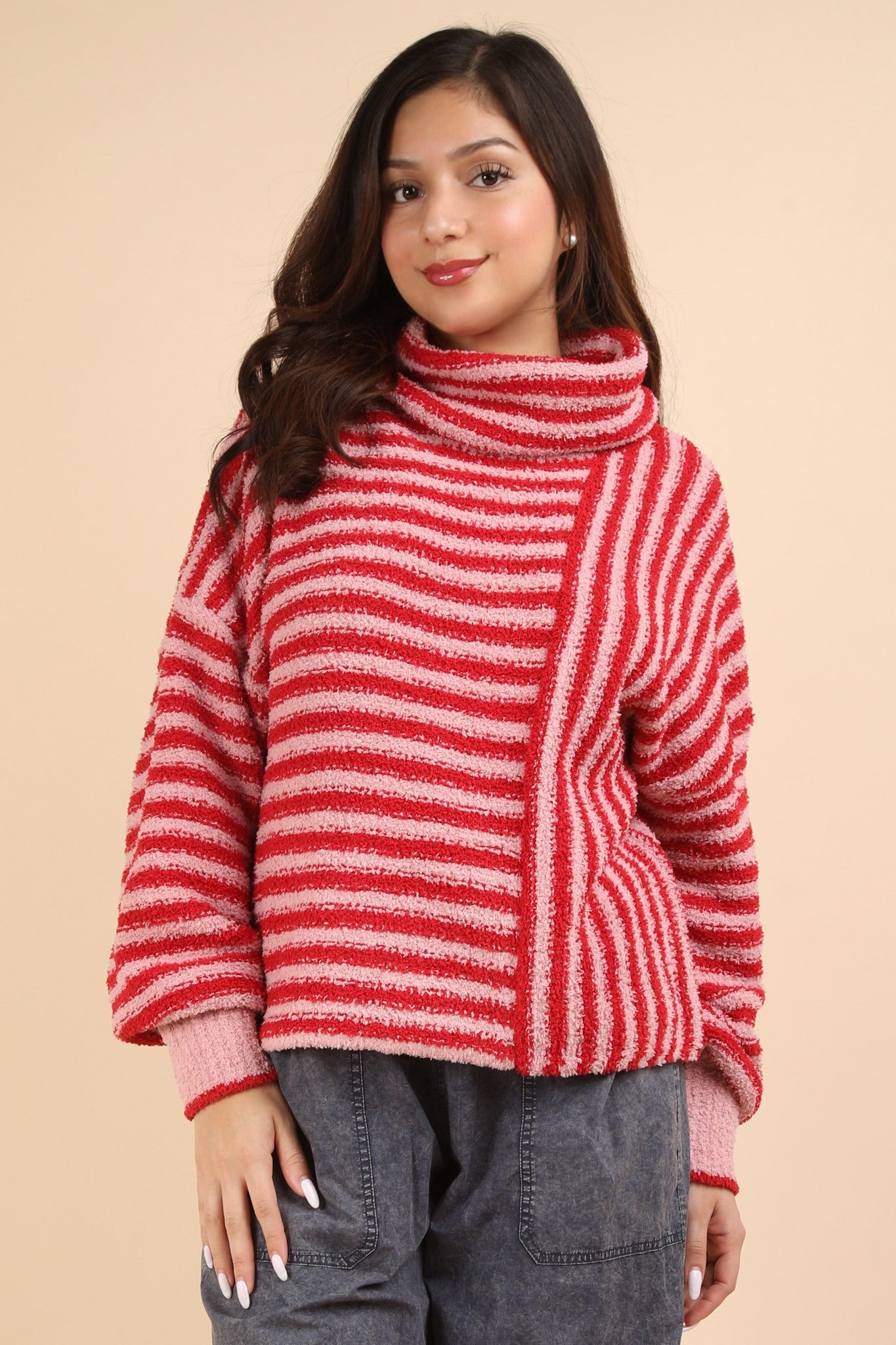 Striped Fuzzy Sweater