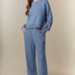 Dusty Blue Bow Detail Sweatshirt