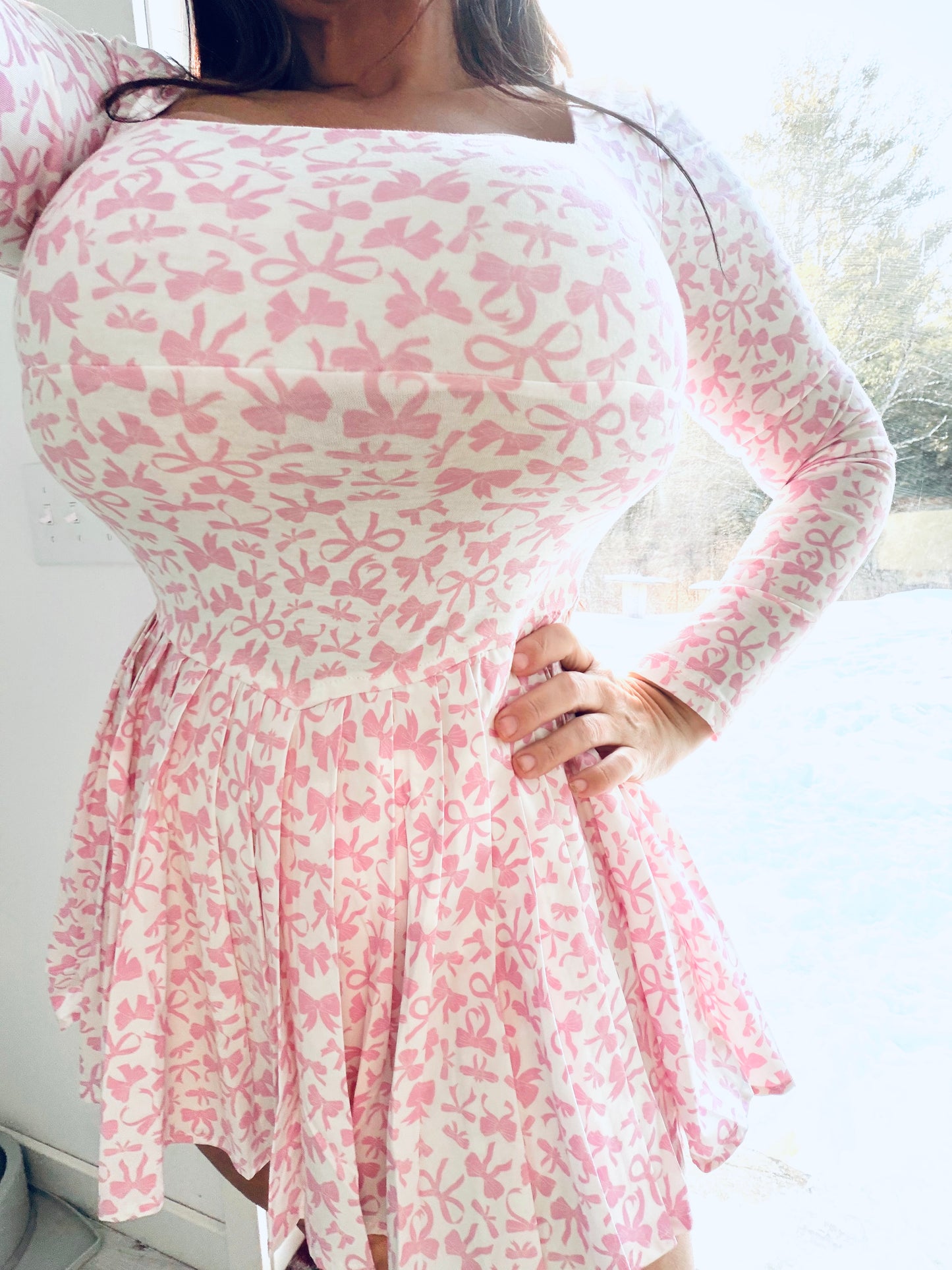 Blush Bowdream Mini Dress 🎀