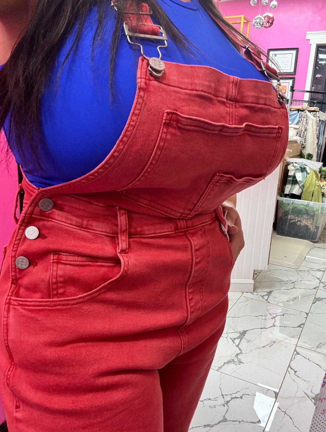 Holly Jolly Distressed Overalls