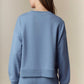 Dusty Blue Bow Detail Sweatshirt