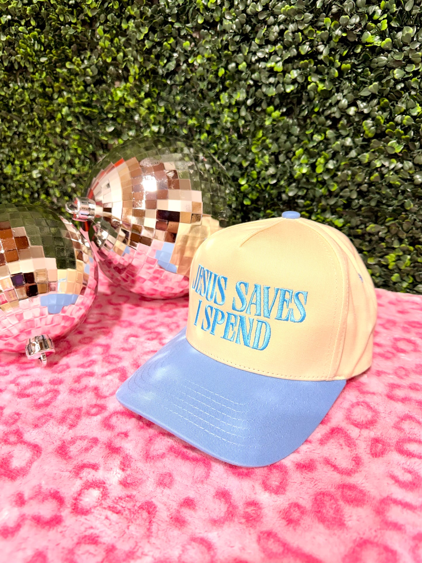 JESUS SAVES I SPEND Embroidery Trucker Hat