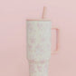 Cream & Pink Floral 40oz Tumbler