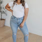 Judy Blue Mid Rise Control Top Distressed Skinny Jeans