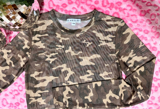 Camo Mesh Top