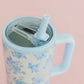 Cream & Blue Floral 40oz Tumbler