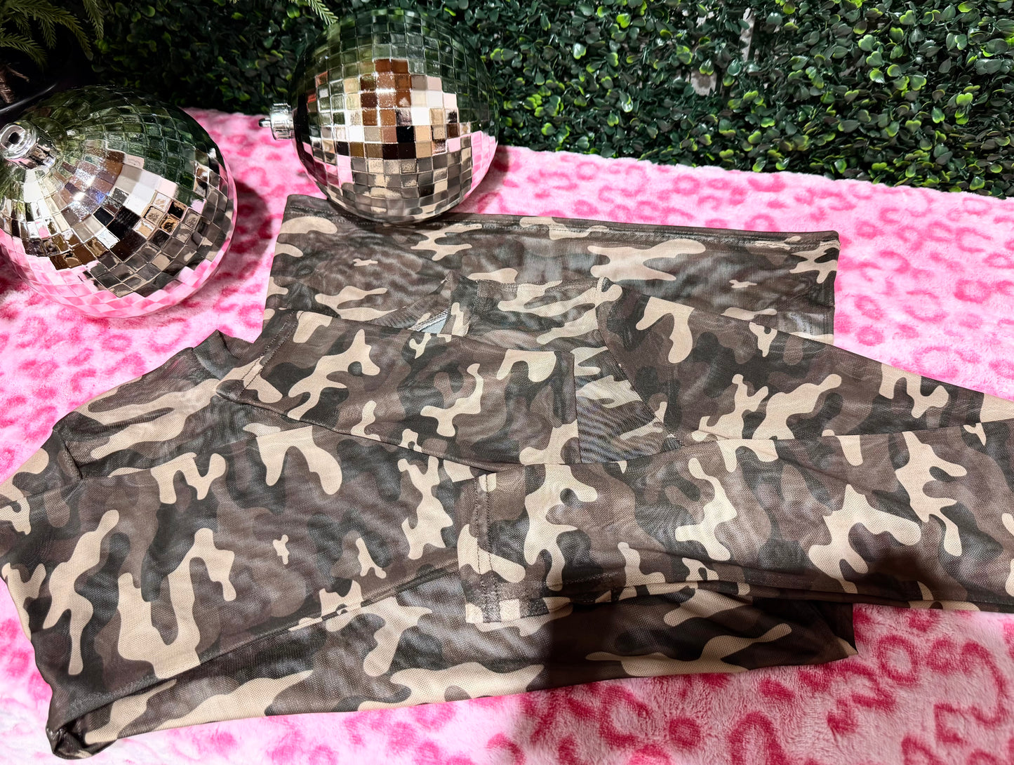 Camo Mesh Top