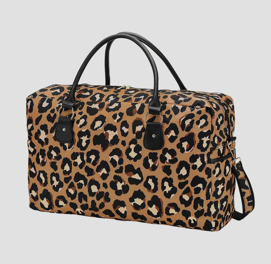 Brown Leopard Duffle Bag