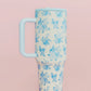 Cream & Blue Floral 40oz Tumbler