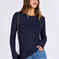 Classic Navy Ribbed Long Sleeve Top