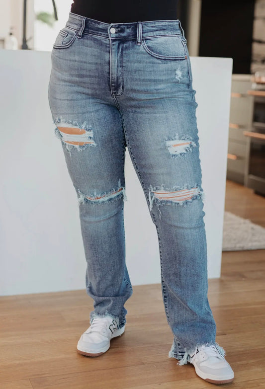 Judy Blue Destroyed Straight Jeans