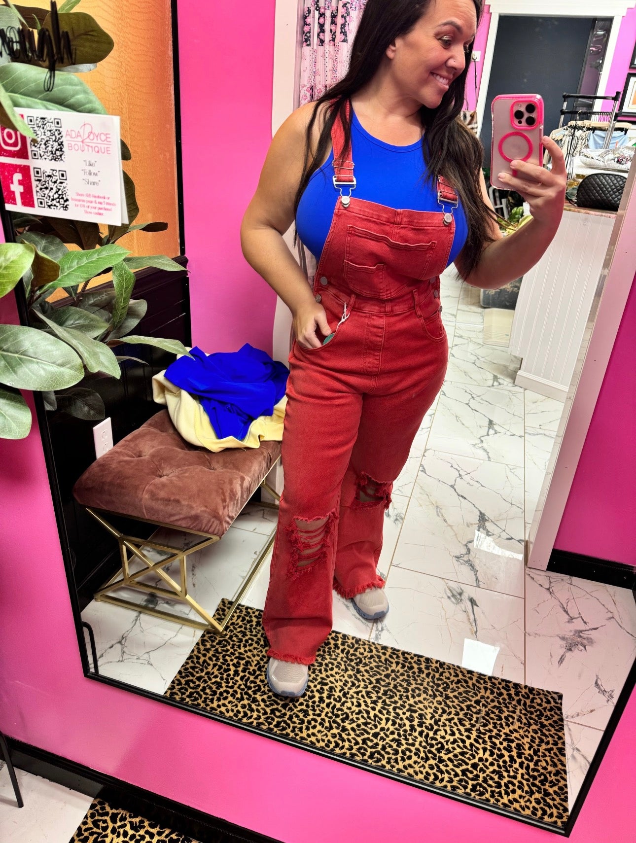 Holly Jolly Distressed Overalls