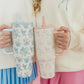 Cream & Pink Floral 40oz Tumbler