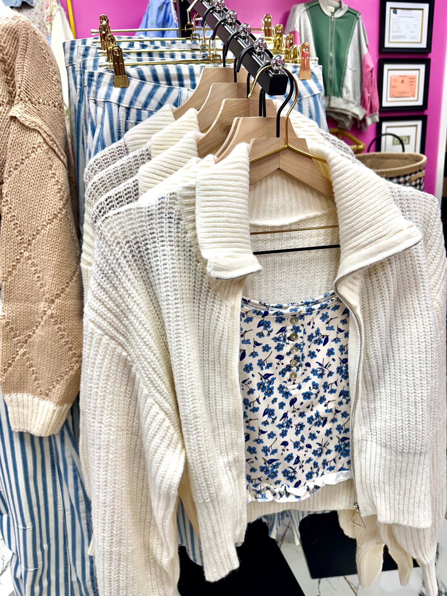 Vanilla Bean Zipped Cardigan Sweater