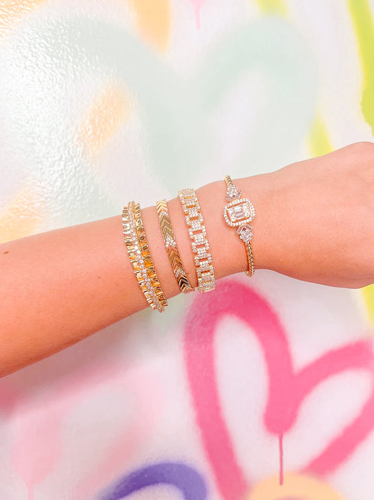 TS Gold Statement Bracelet - Rosa
