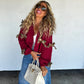 Cranberry Bow-Tie Chunky Knit Cardigan