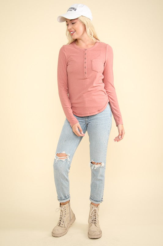 Soft Brushed Henley Top