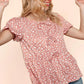 PLUS MAUVE BABYDOLL FLORAL TOP