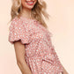 PLUS MAUVE BABYDOLL FLORAL TOP