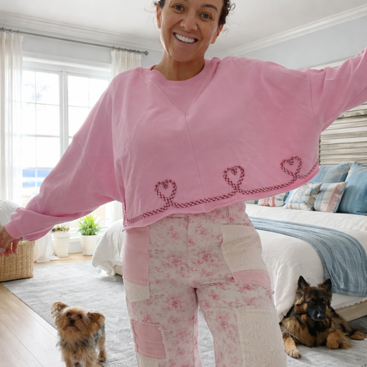 Sweetheart Stroll Cropped Sweatshirt 💕