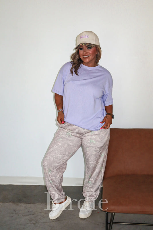 BIRDIE Relaxed Lilac Boyfriend Tee