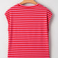 Red & Pink Striped Cap Top