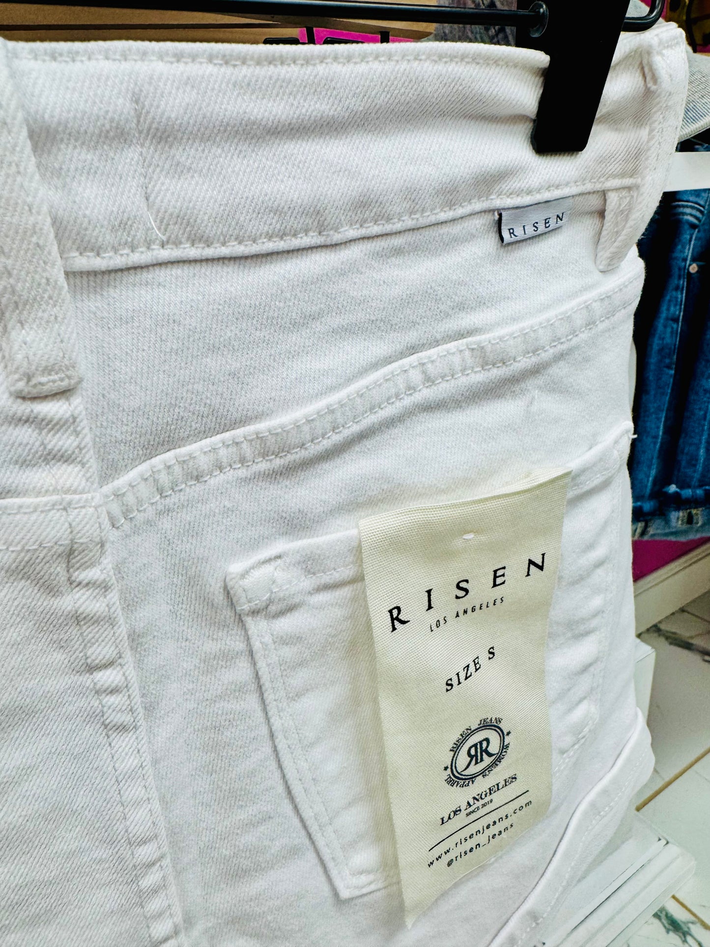 Risen Tummy Control White Cuffed Shorts