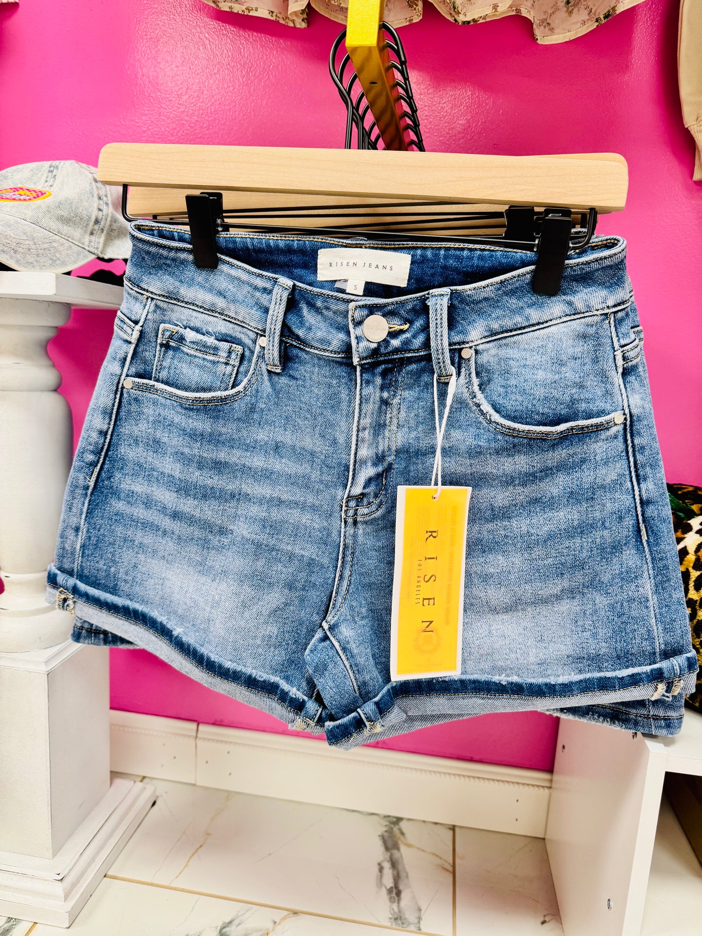 Risen Mid Rise Cuffed Shorts