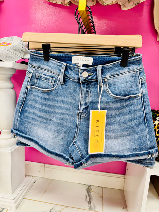 Risen Mid Rise Cuffed Shorts