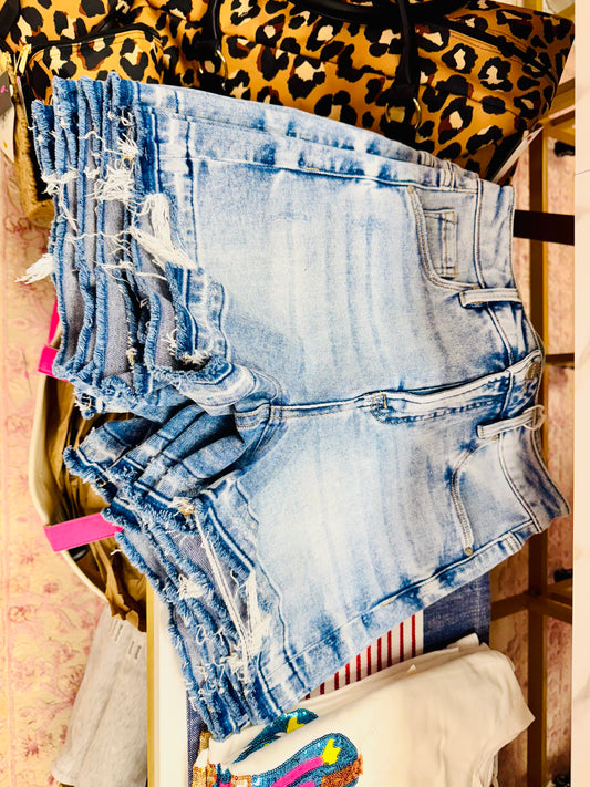 Risen Tummy Control Frayed Shorts