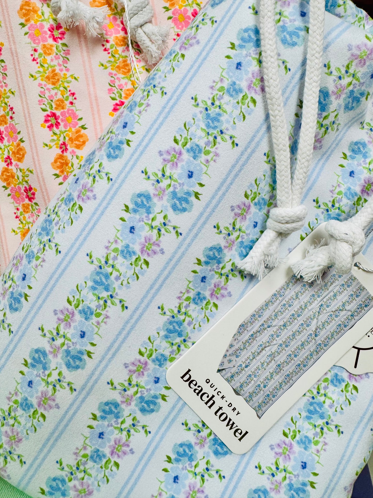 XL Quick-Dry Beach Towel-Petal Parade Blue
