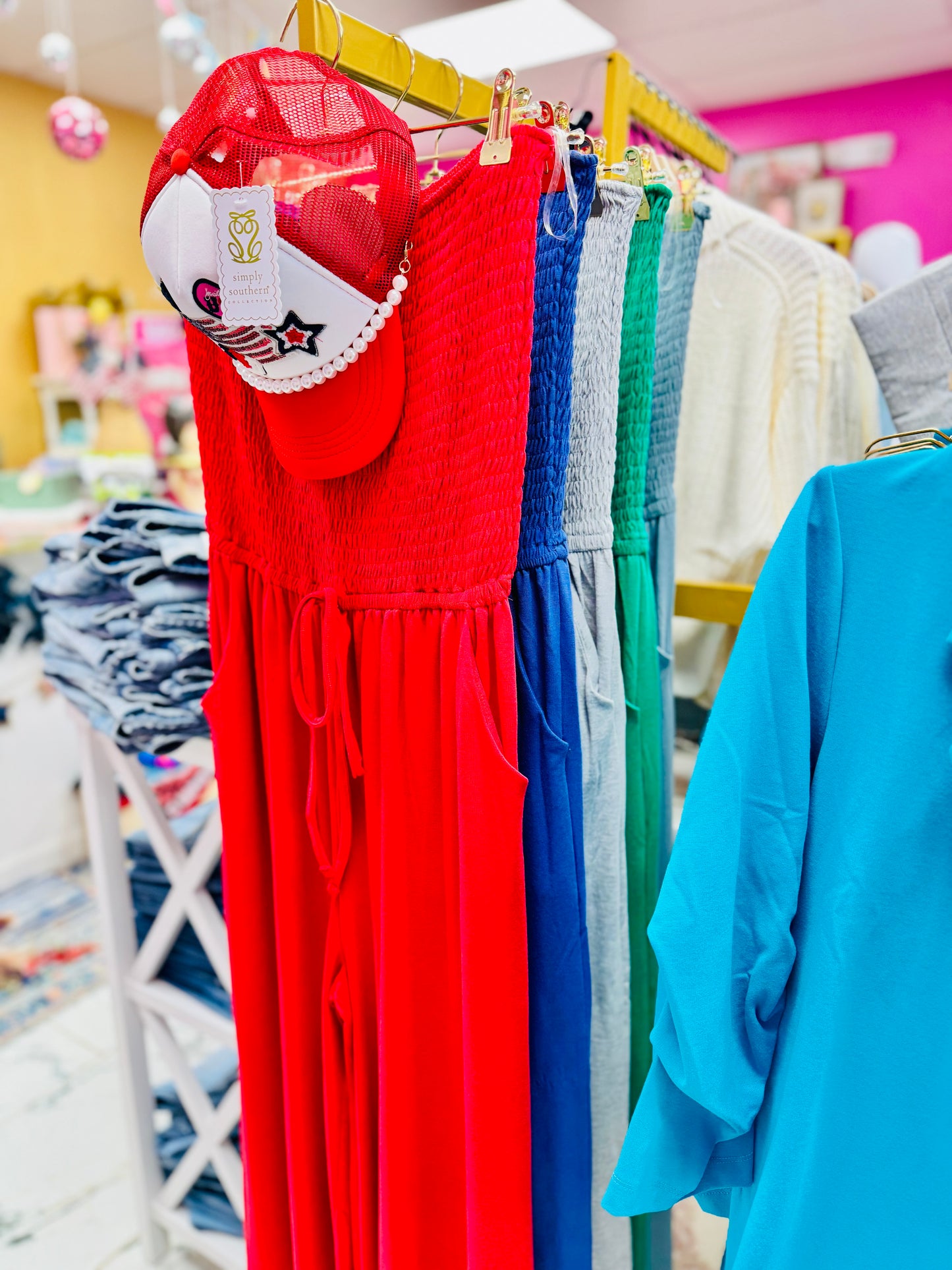 Rumor Goin' Round Smocked Jumpsuit
