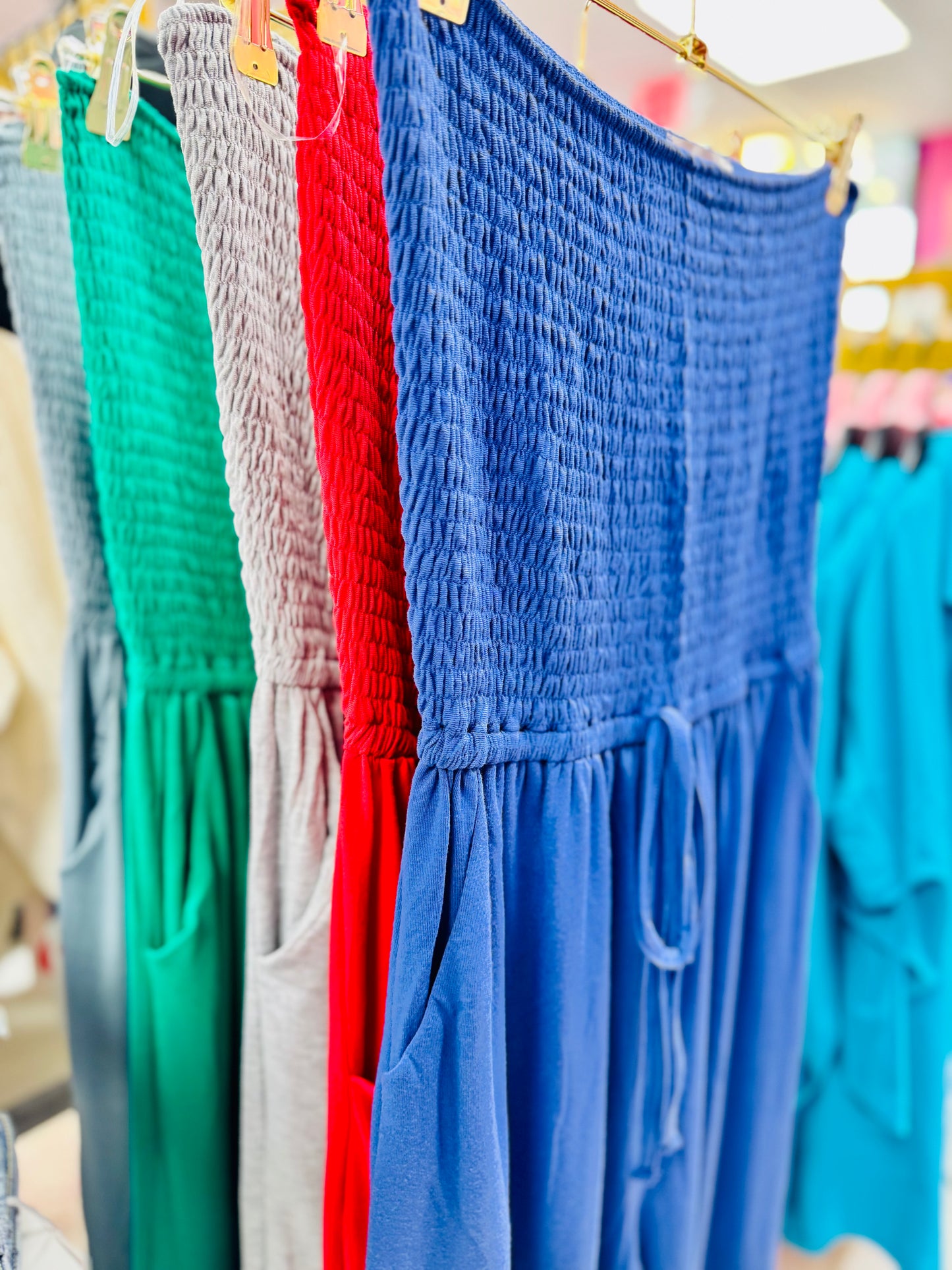 Rumor Goin' Round Smocked Jumpsuit