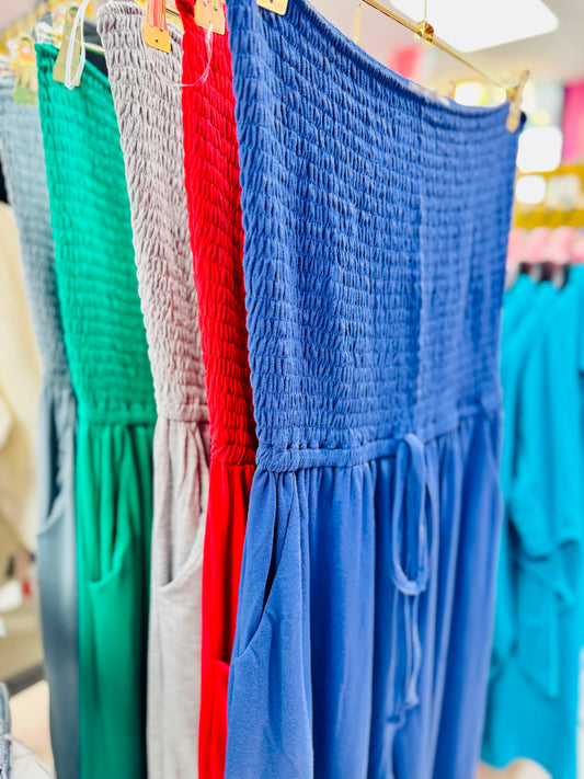 Rumor Goin' Round Smocked Jumpsuit