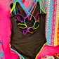 Rainbow Strappy 1 Piece Bathing Suit