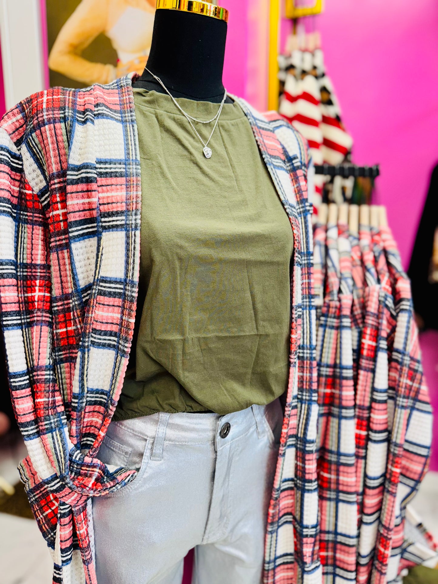 Olivia Christmas Plaid Cardigan