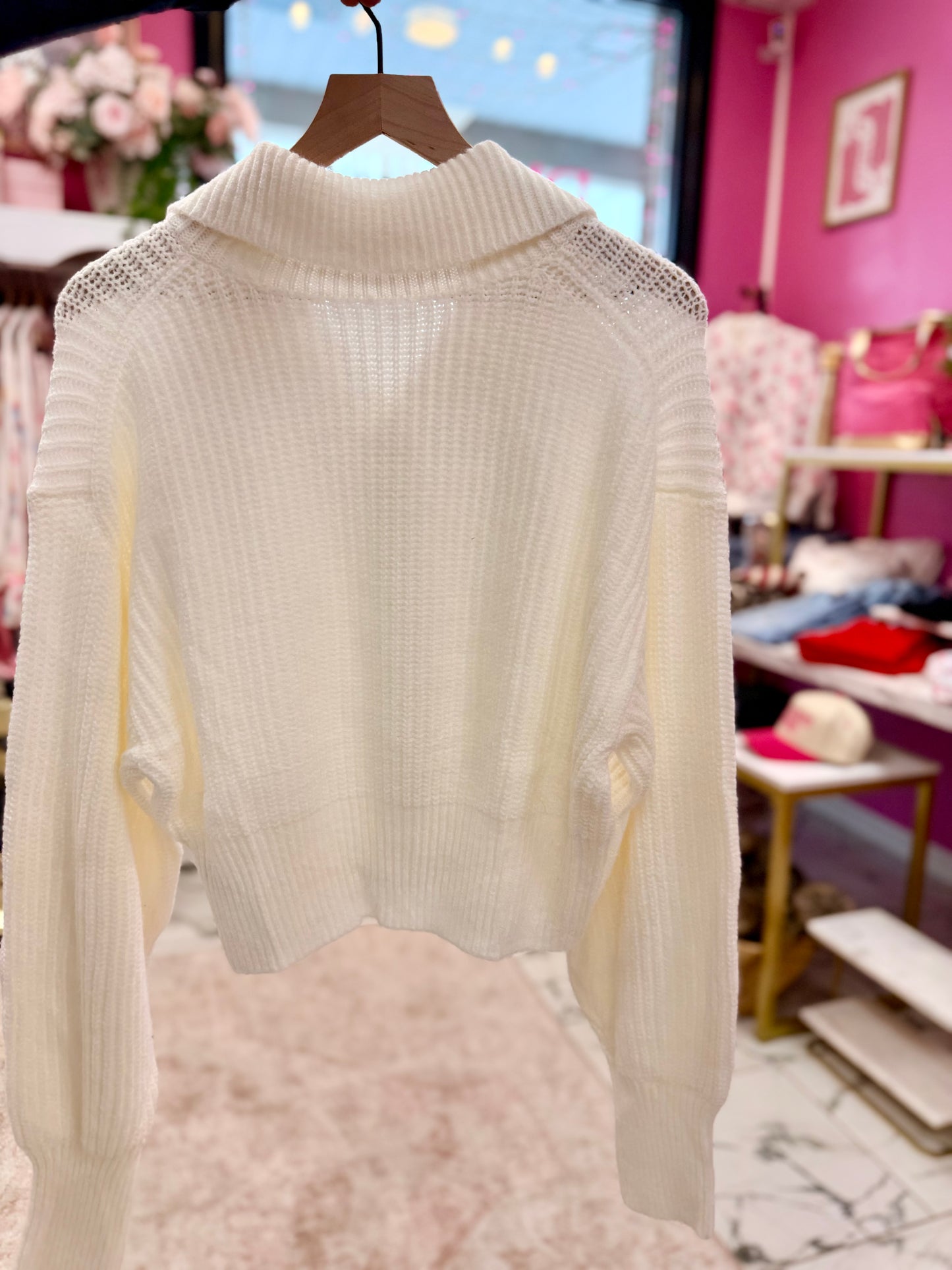 Vanilla Bean Zipped Cardigan Sweater