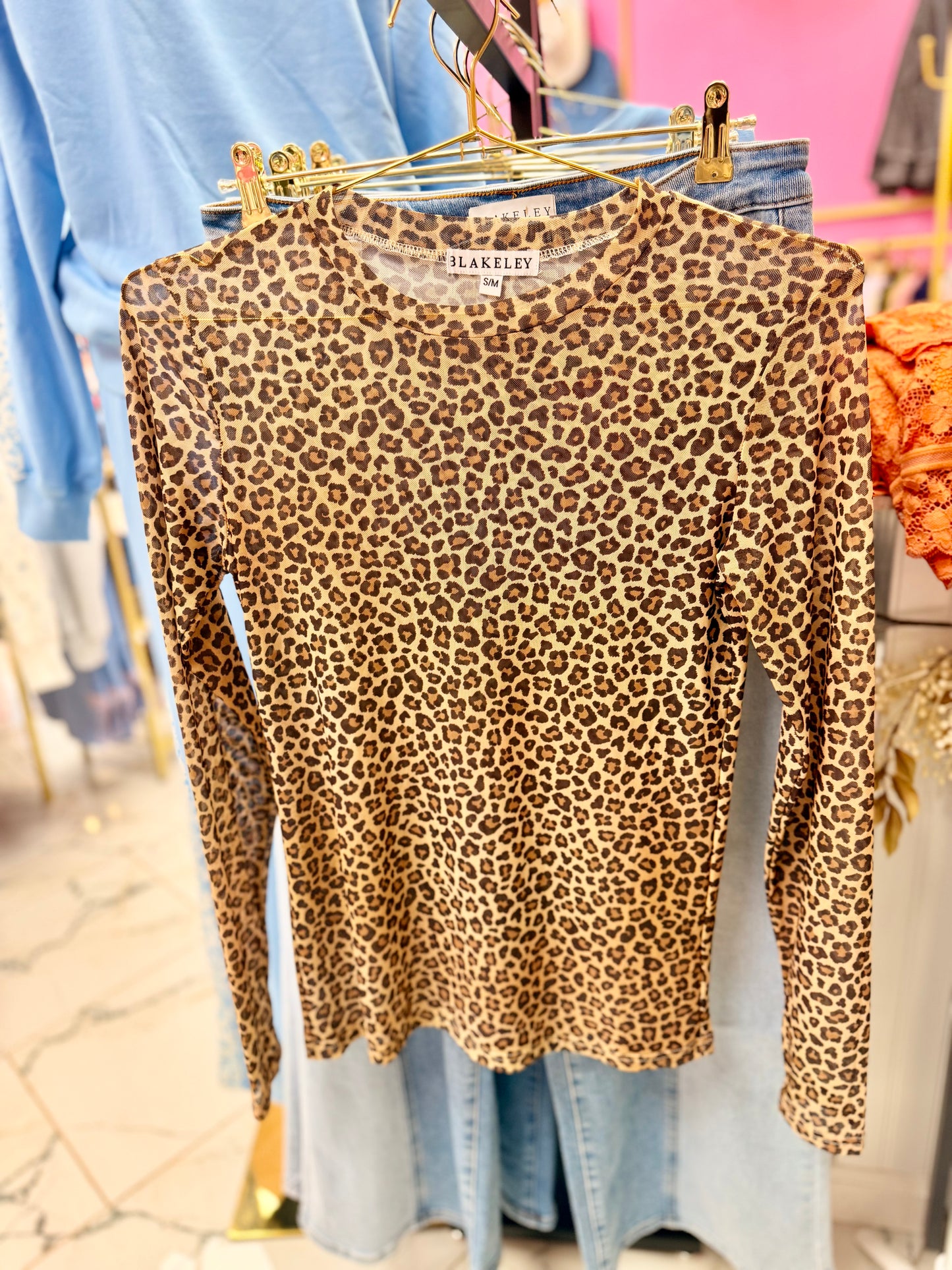Leopard Mesh Top