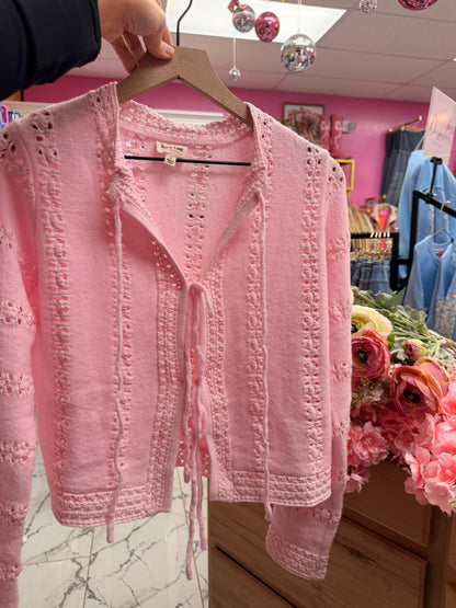 Petal Lace-Up Knit Cardigan 🌸