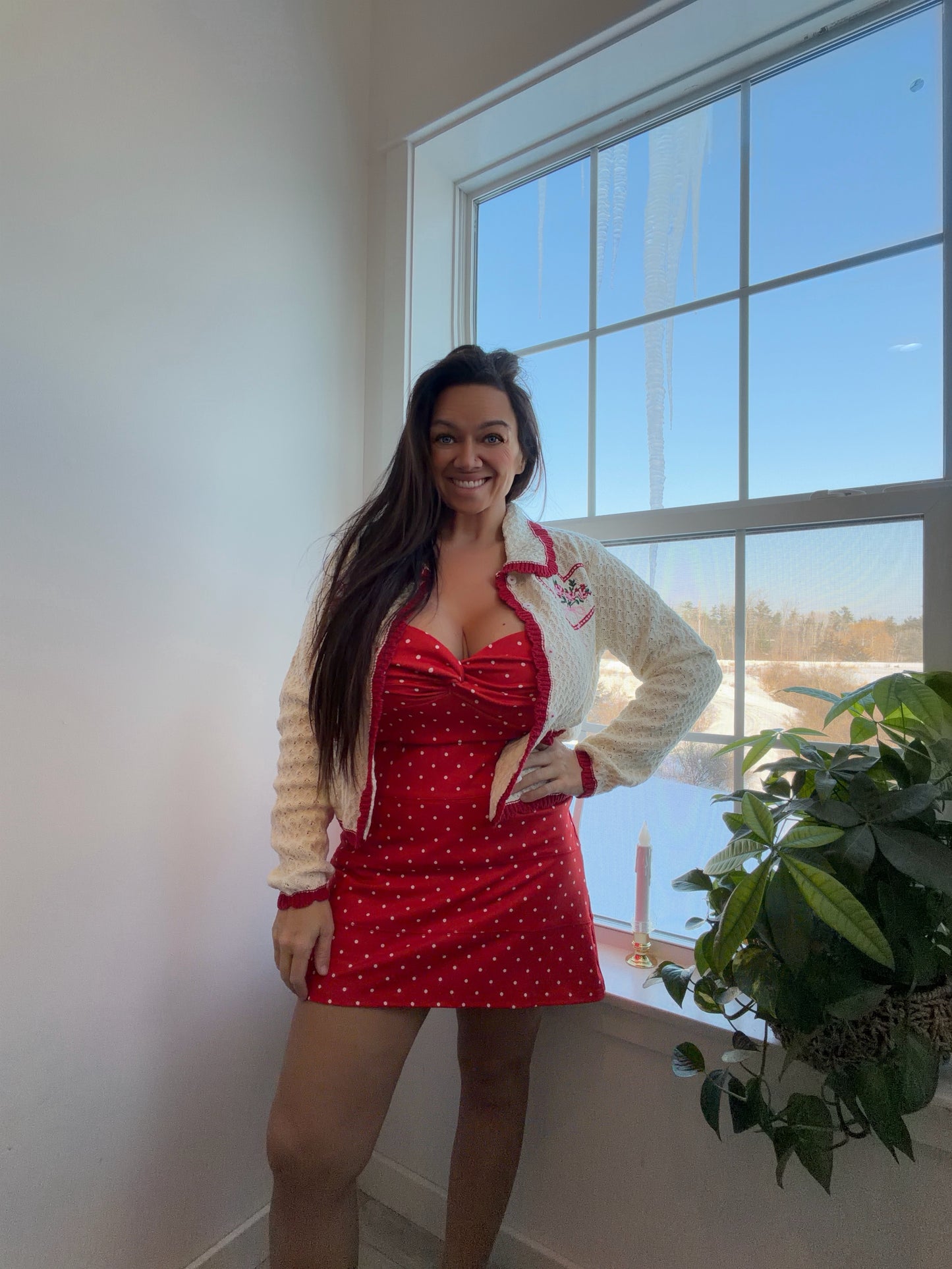 Scarlet Sweetheart Polka Dot Mini Dress ❤️